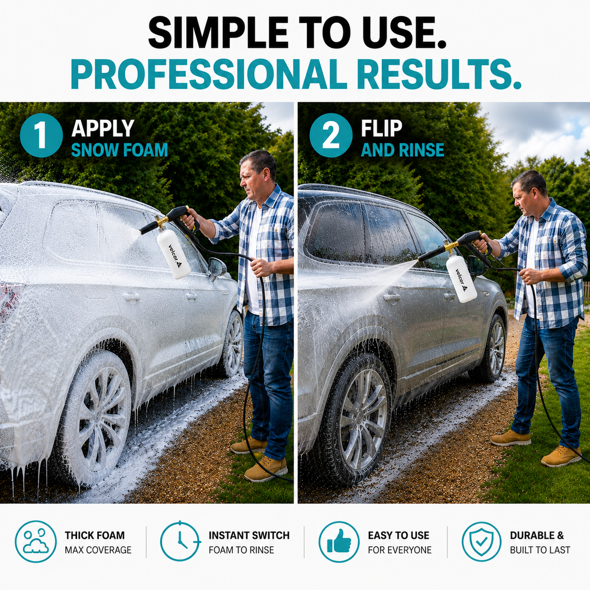 2-in-1 Foam Cannon & Pressure Washer Gun