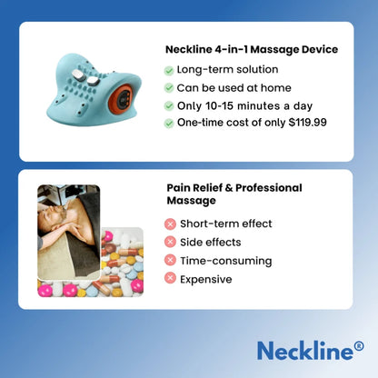 Neck and Shoulder Massager with Heat,4 in 1 Portable Electric Massage Device,3 Modes 6 Speeds Cervical Neck Traction Pillow,Adjustable Intensity for Home Office Travel Use (PP, One Size)