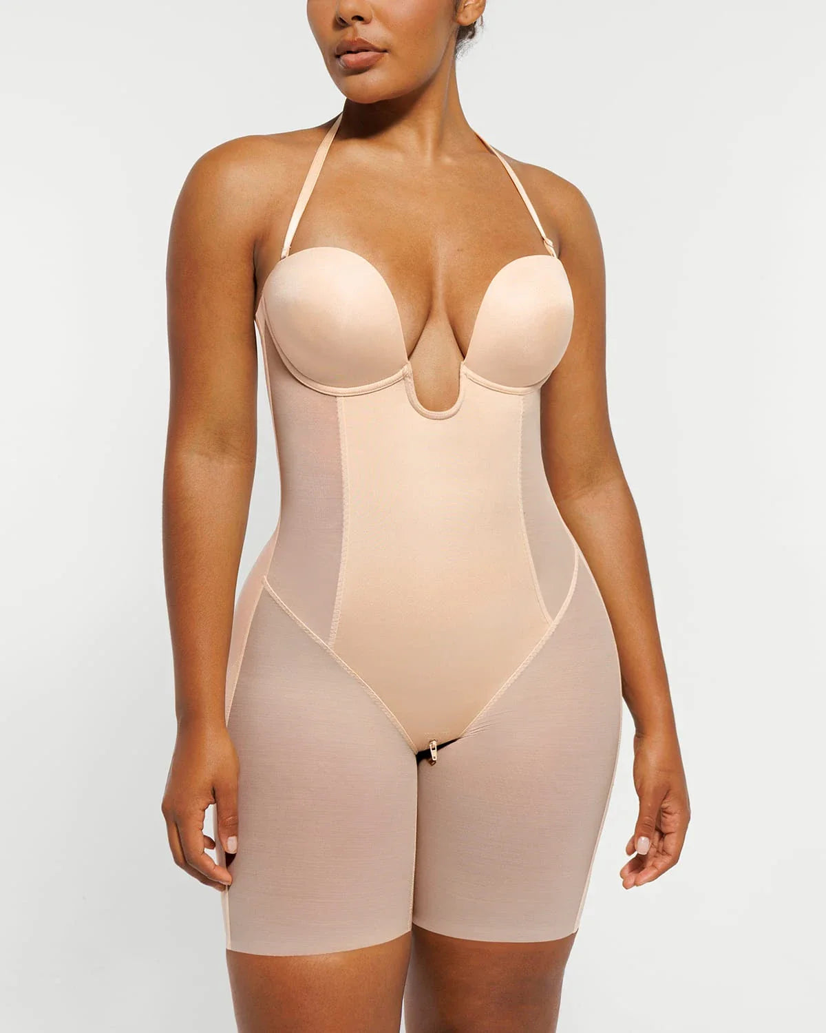 BOOT-YEAH™ MeshSmooth™ Deep Plunge Shaping Bodysuit