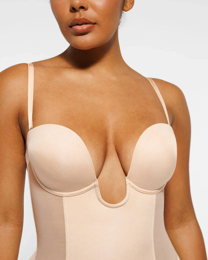 BOOT-YEAH™ MeshSmooth™ Deep Plunge Shaping Bodysuit