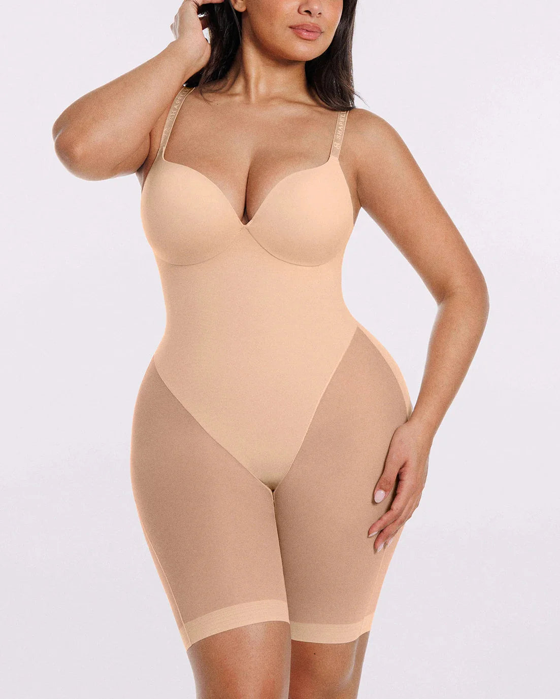 Bare Essentials™ MeshSmooth™ Low Back Mid Thigh Bodysuit