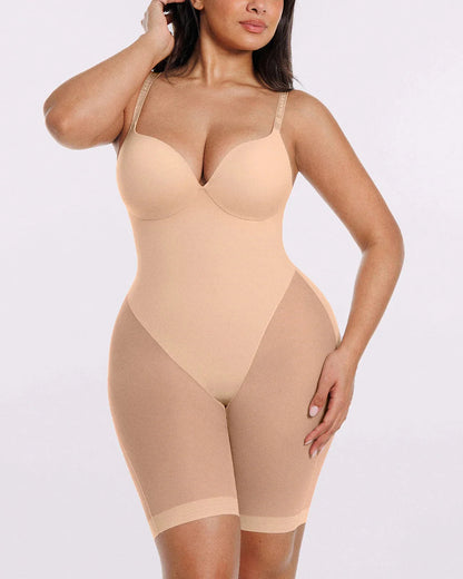 Bare Essentials™ MeshSmooth™ Low Back Mid Thigh Bodysuit