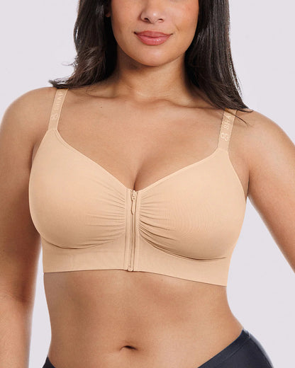 Bare Essentials™ Skin Flow Front-Zipper Wireless Bra