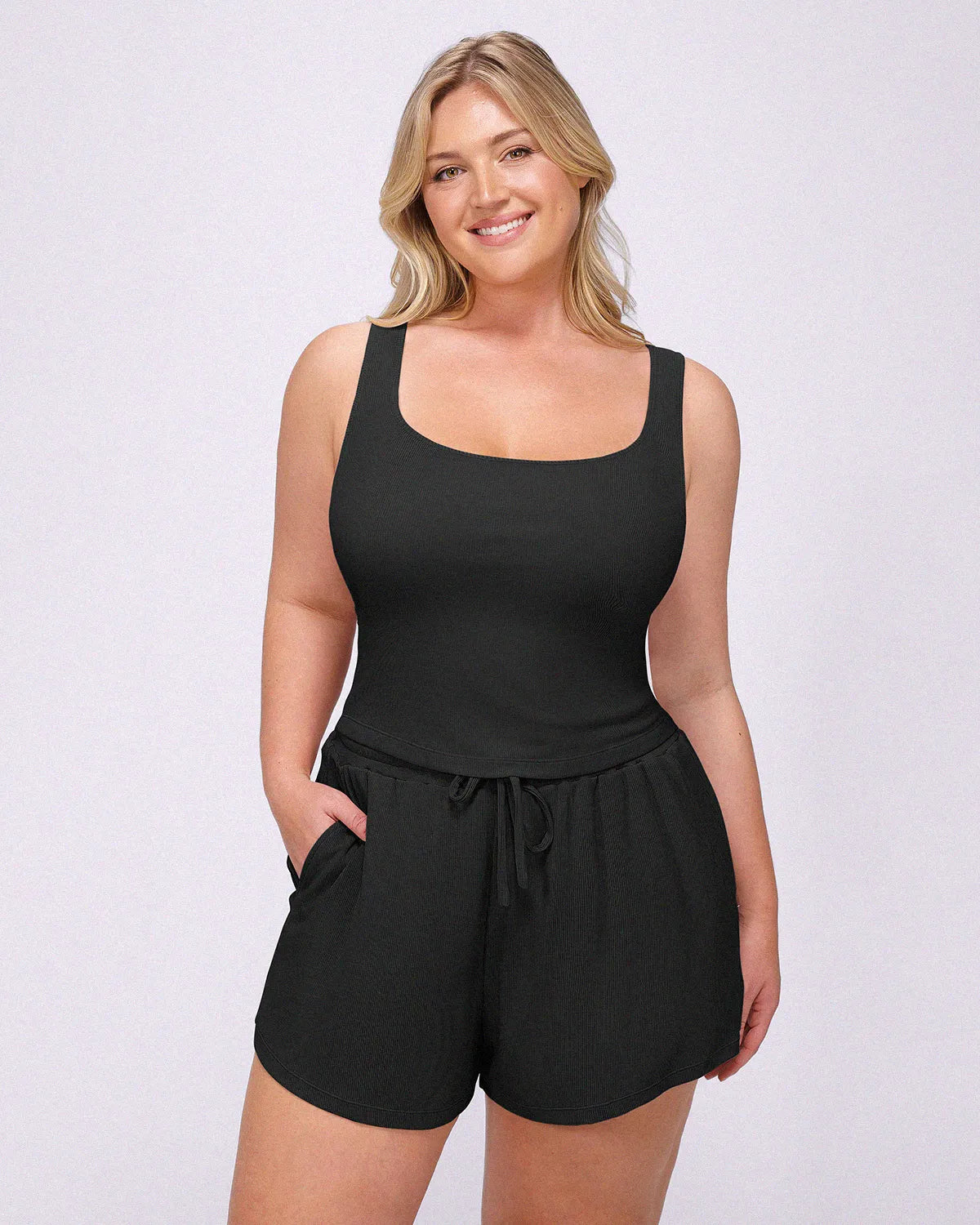 Bare Essentials™ Soft Modal Rib Shorts Set