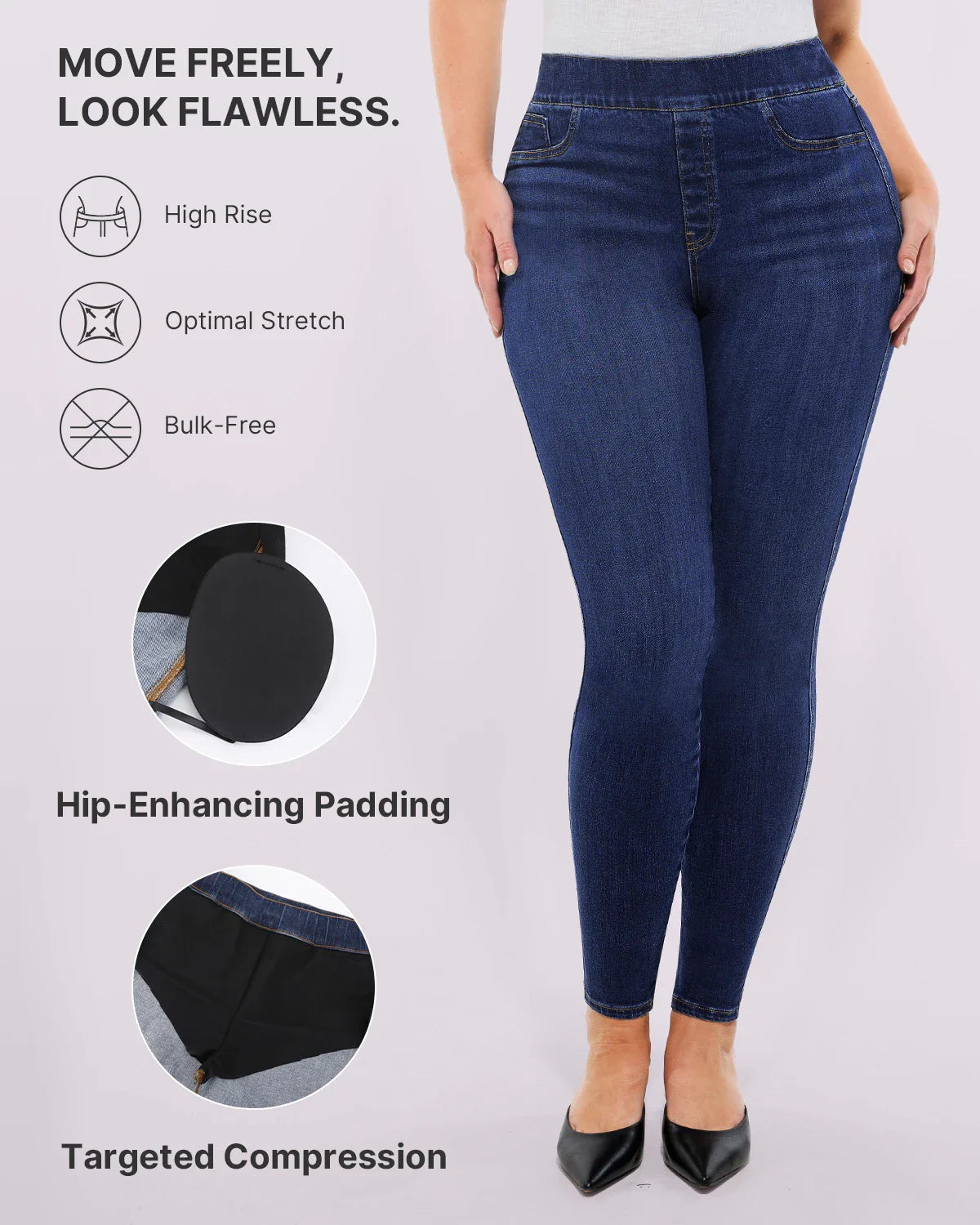 Bare Essentials™ AirSlim® High-Waisted Padded Hip Skinny Jeans