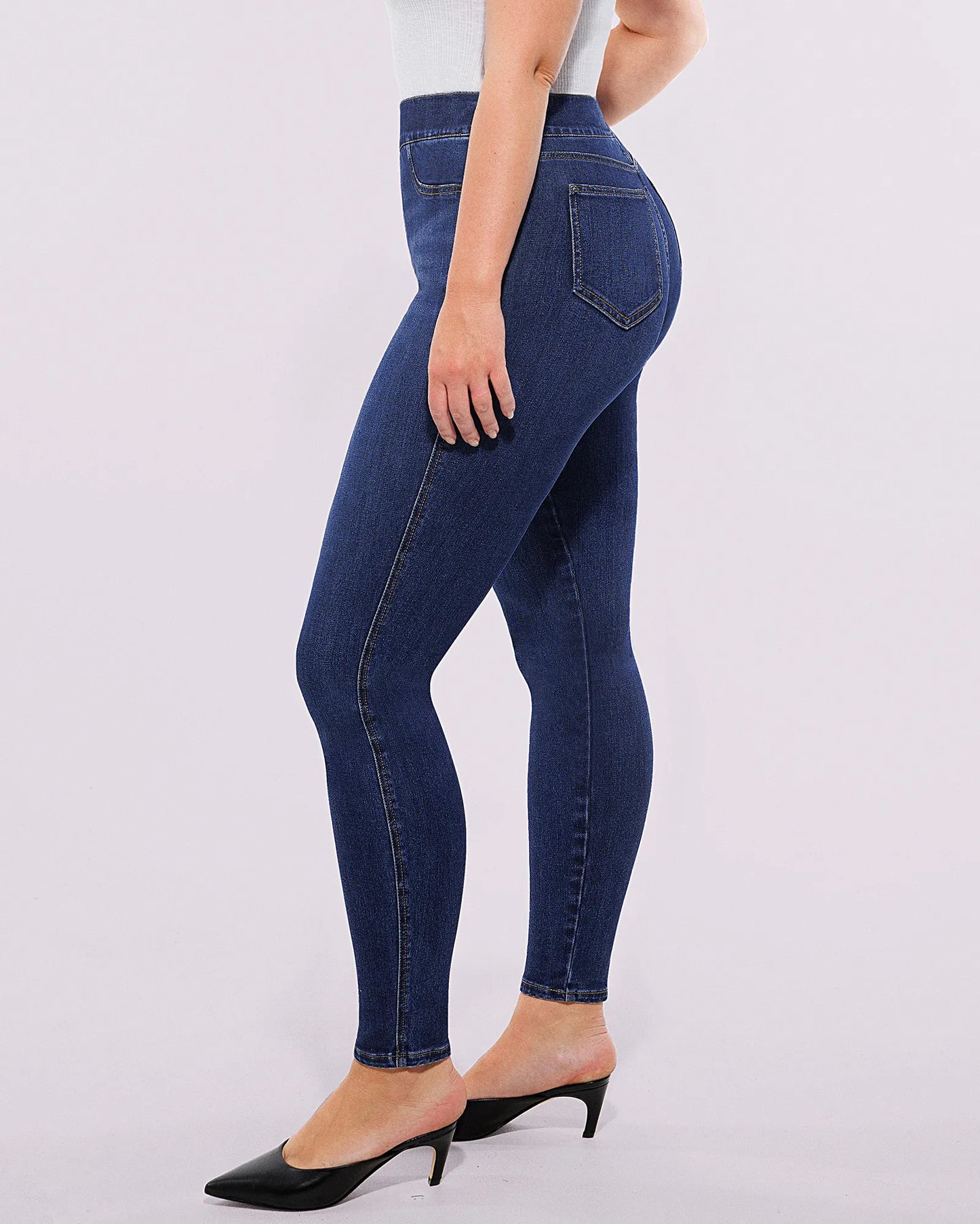Tummy Control Corset Top + Hip Padded Skinny Jeans