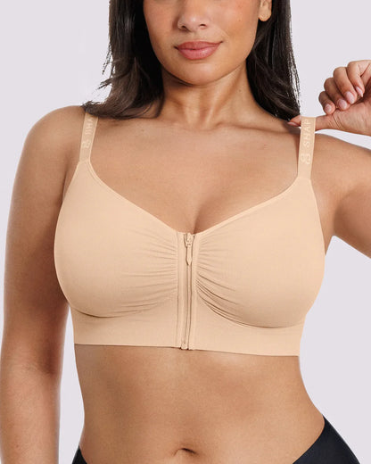 Bare Essentials™ Skin Flow Front-Zipper Wireless Bra