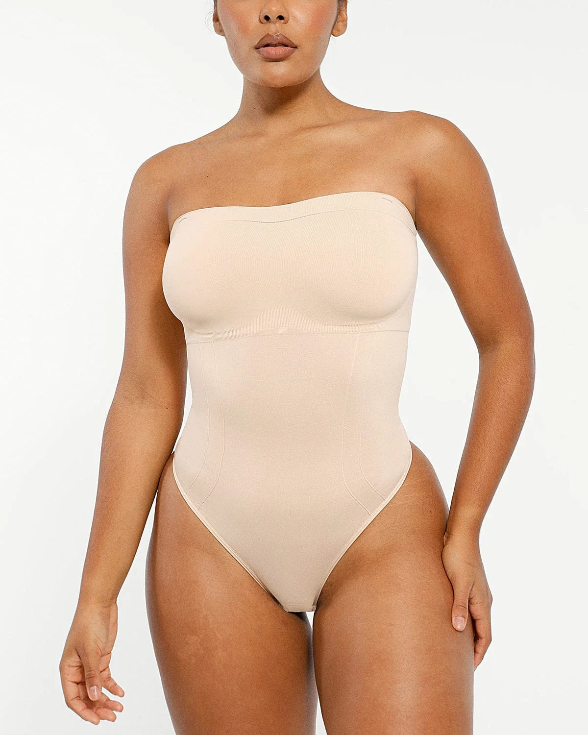 Bare Essentials™ Skin Flow Strapless Sculpt Thong Bodysuit