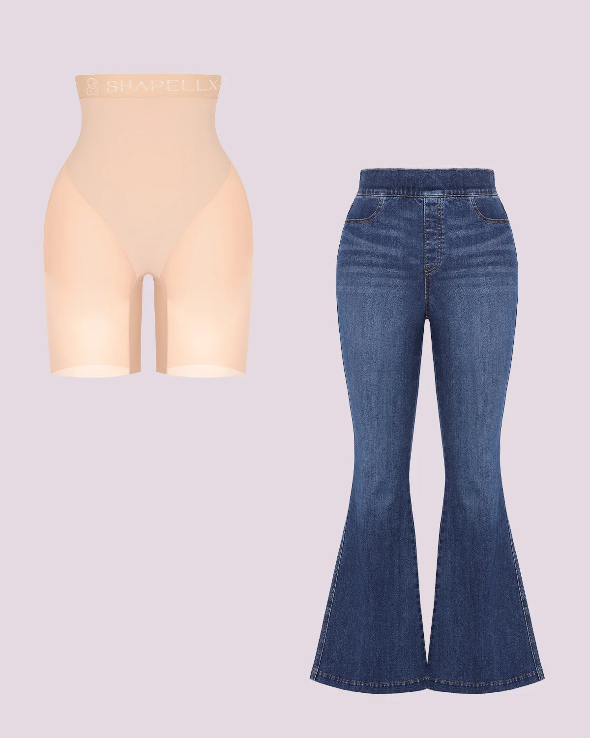 Butt Padded Short + Hip Padded Flare Jeans
