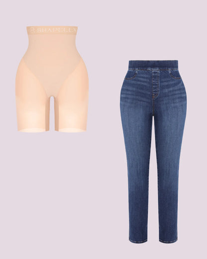 Butt Padded Short + Hip Padded Skinny Jeans