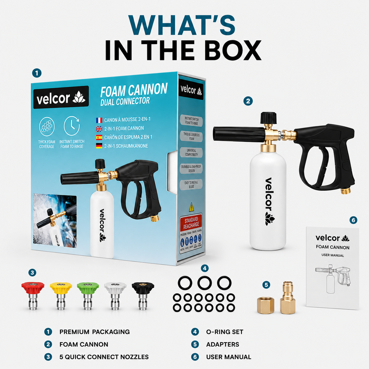 2-in-1 Foam Cannon & Pressure Washer Gun