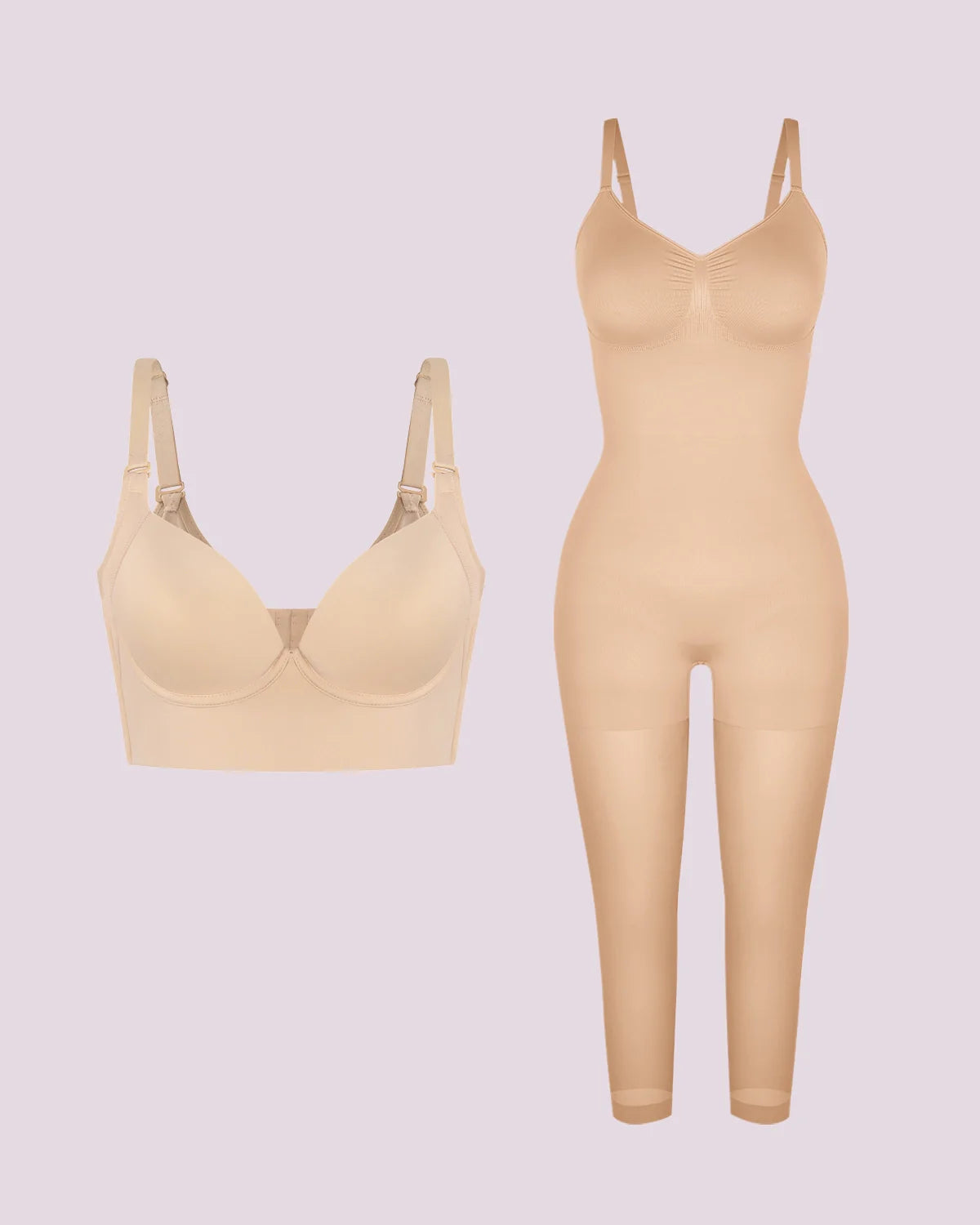 Push-Up Bra + Full Coverage Bodysuit Bundle