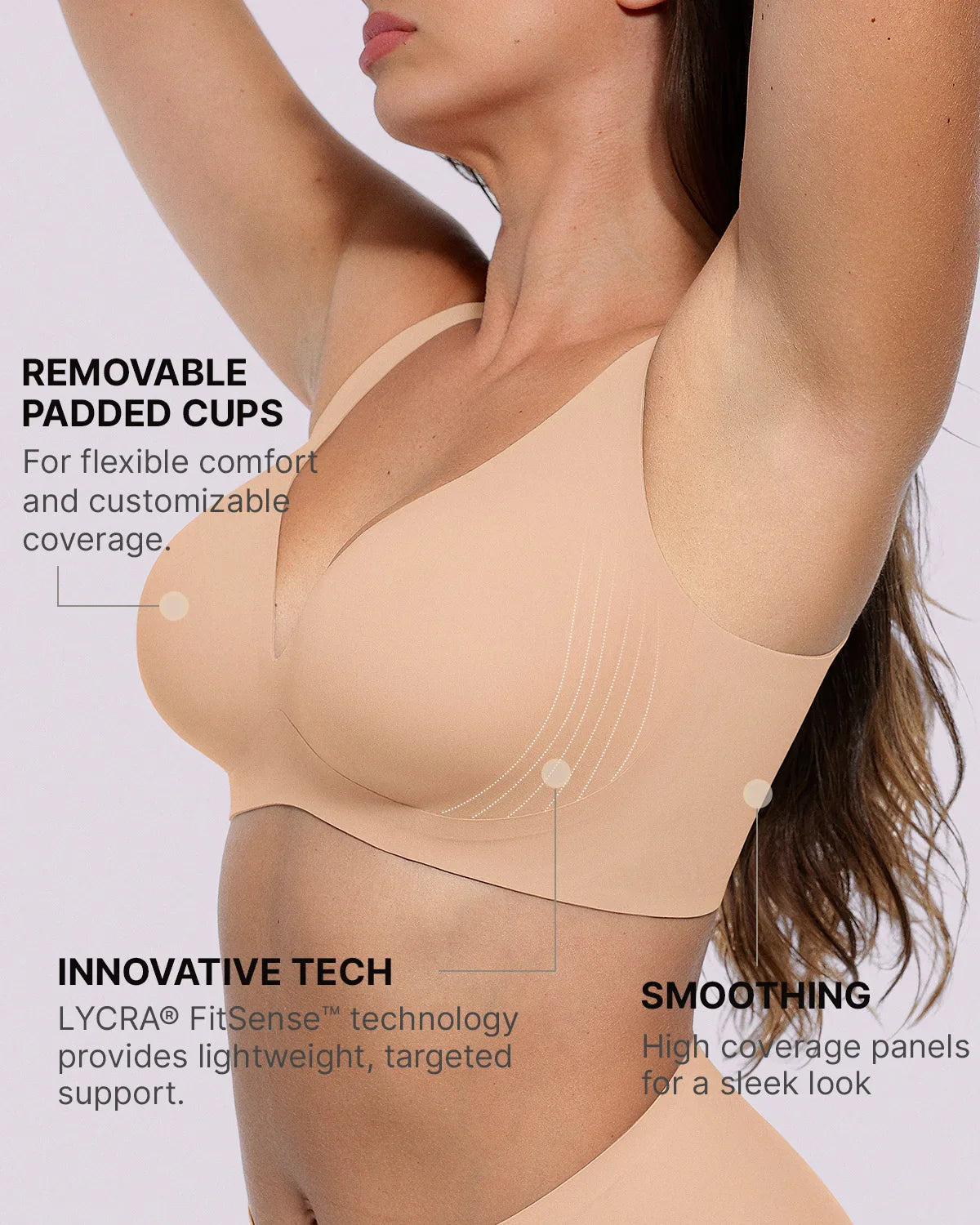 Curve Code™ LYCRA®FitSense™ Wireless V-Neck Bra