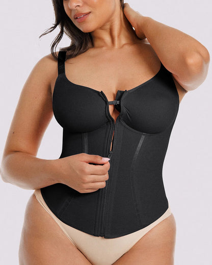 Tummy Control Corset Top + Hip Padded Skinny Jeans