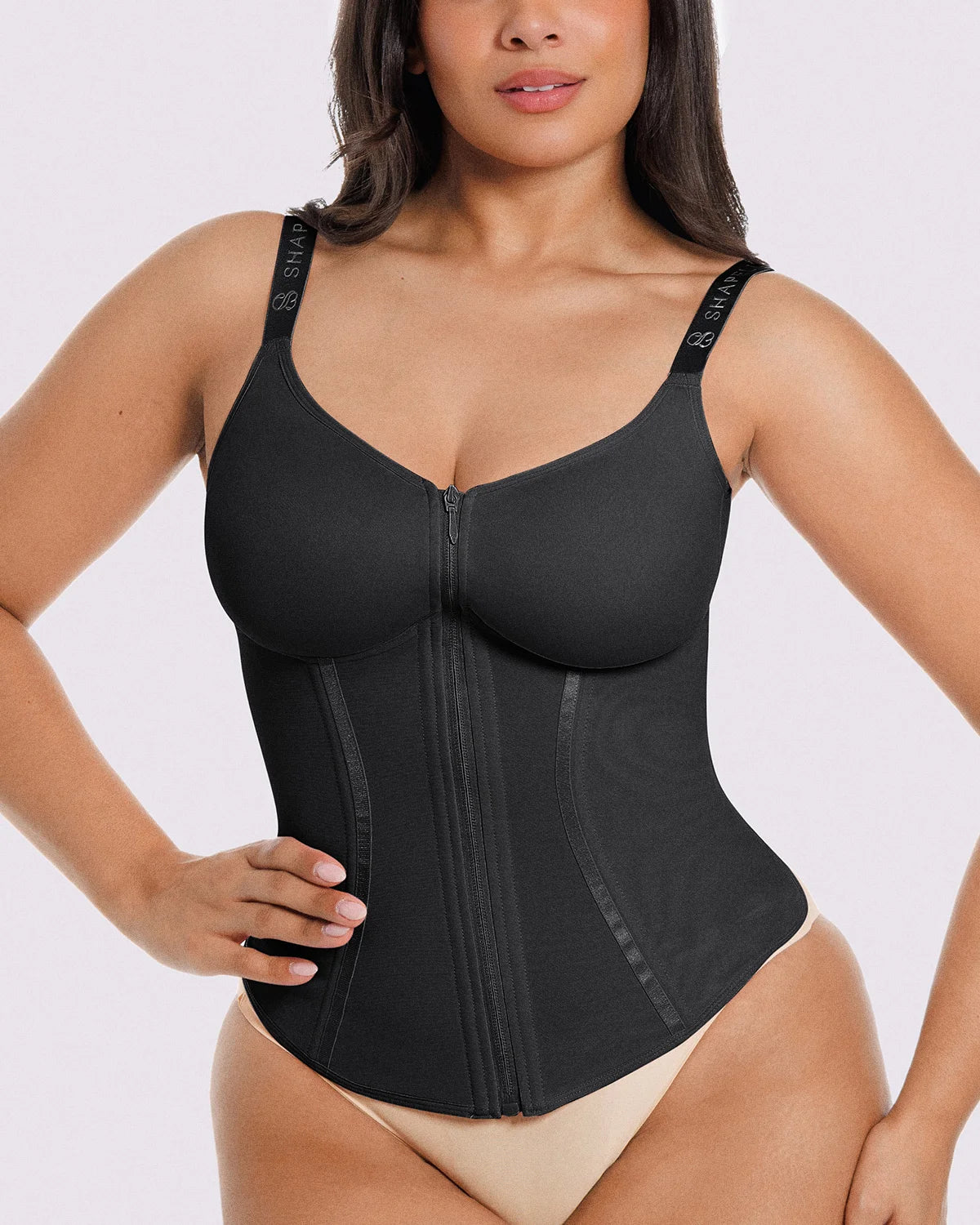 Tummy Control Corset Top + Hip Padded Skinny Jeans