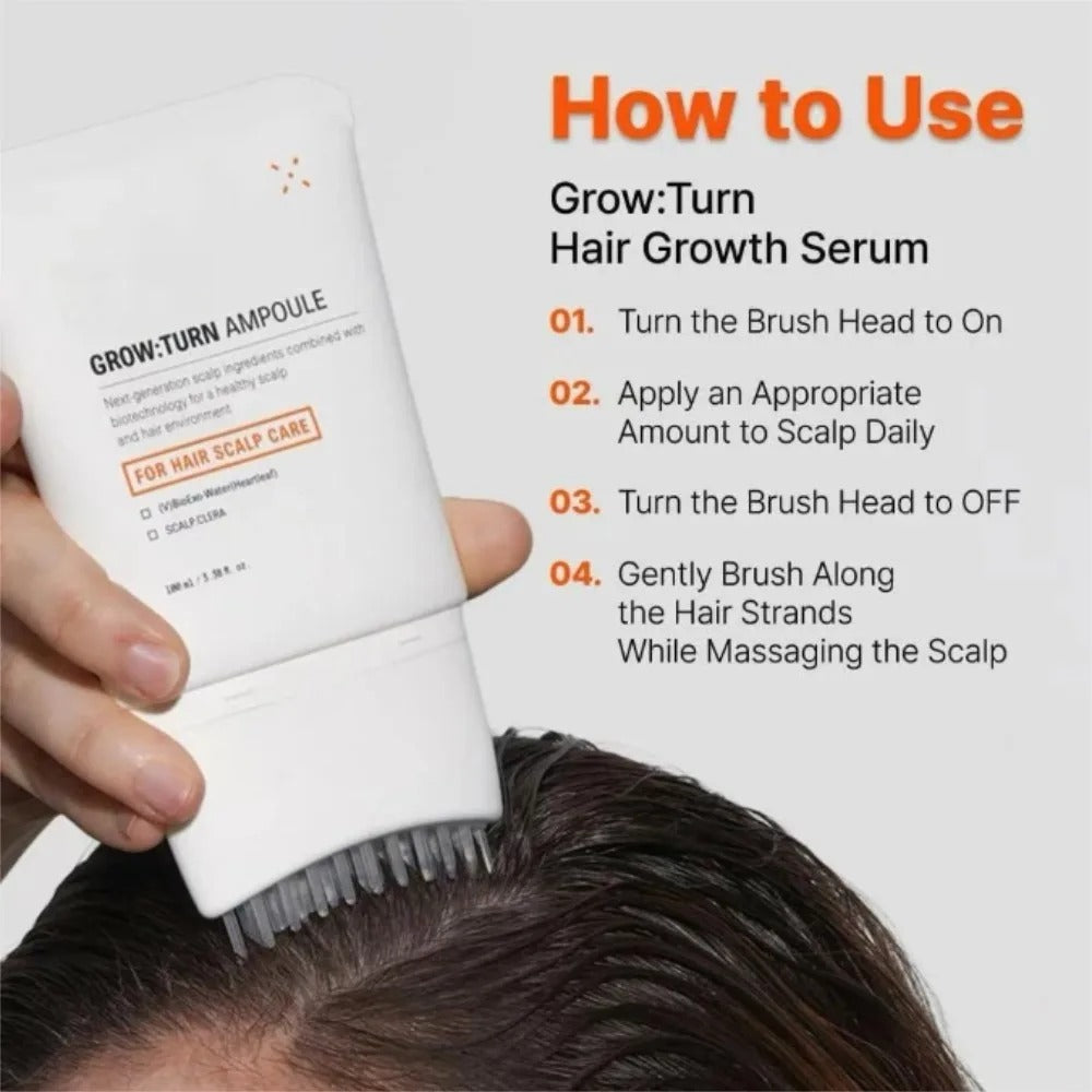 100ml Hair Scalp Repair Grow Serum Korean No.1 Hair Growth Serum Massage Applicator Grow:Turn Ampoule With Brush For Hair Scalp