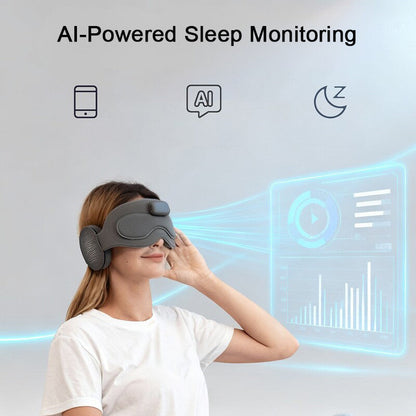 Smart Sleep Mask Headphones with AI Sleep Monitoring & App Control – Bluetooth Eye Mask with White Noise, Meditation Sounds, 3D Breathable Design for Travel, Home, Office & Naps