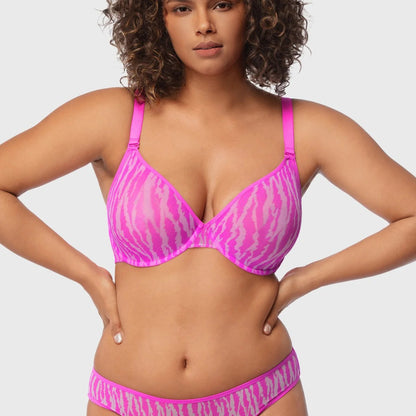 Zebra Wild Unlined Underwire Mesh Bra