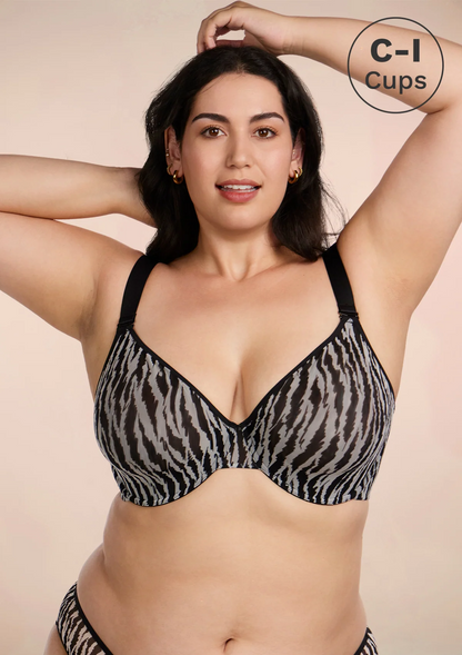 Zebra Wild Unlined Underwire Mesh Bra