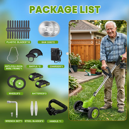 3 In 1 Cordless Grass Trimmer, Weed Eater and Edger